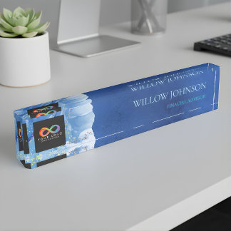 Modern Blauw Water Audit Bedrijfslogo Bureaublad  Naambordje