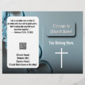 Modern Blauw Water Kerk Bulletin Flyer (Voorkant)