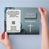 Modern Blauw Water Kerk Bulletin Flyer (Hand)