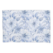 Modern Blauw Waterverf Bloemmotief Kussensloop (Voorkant)