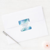 Modern blauw Waterverf jongensdoop dank u Vierkante Sticker (Envelop)