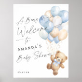 Modern blauw we kunnen Bealy wachten jongen welkom Poster (Voorkant)