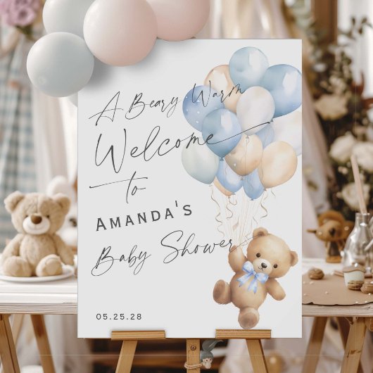 Modern blauw we kunnen Bealy wachten jongen welkom Poster