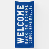 Modern Blauw Welkom Terug naar School Mascottes Spandoek (Verticaal)