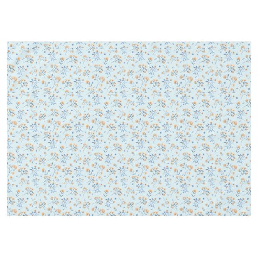 Modern Blauw  Wildbloempatroon Tafelkleed (Voorkant (Horizontaal))