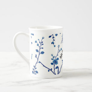 Modern Blauw Wilg Porselein Esthetiek Kop