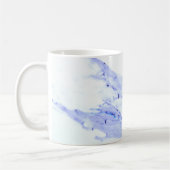 Modern blauw wit abstract marmerpatroon koffiemok (Links)
