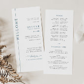 Modern blauw-wit bar mitswa programma Kaart