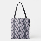 Modern Blauw & Wit Bladpatroon Tote Bag (Achterkant)