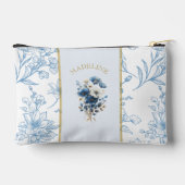 Modern Blauw Wit Bloemen Bijbel Verse Custom Name Etui (Achterkant)