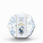 Modern Blauw Wit Bloemen Bijbelvers Fotoblokken (Voorkant)