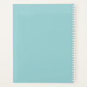 Modern Blauw Wit Bloemen Waterverf Turquoise Planner (Achterkant)