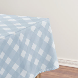 Modern blauw-wit diagonaal geruit patroon tafelkleed