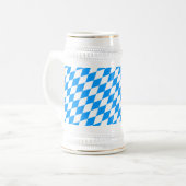 Modern Blauw Wit Fres Bavaria Patroon Bierpul (Voorkant links)