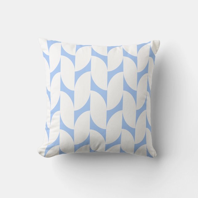 Modern blauw-wit geometrisch Sierkussen (Voorkant)