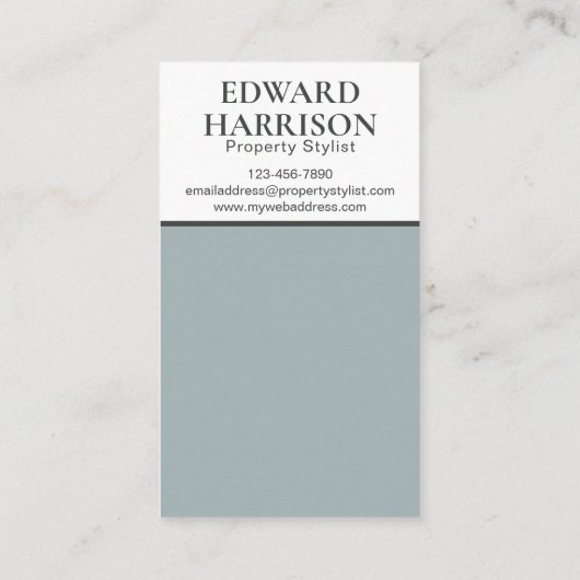 Modern blauw-wit geometrisch Visitekaartje (Achterkant)