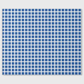 Modern blauw wit geruit geruit patroon cadeaupapier (Vlak)