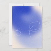 Modern Blauw Wit Gradient Graduation Party Kaart (Achterkant)