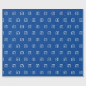 Modern blauw-wit Joods Tora patroon Cadeaupapier (Vlak)
