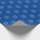 Modern blauw-wit Joods Tora patroon Cadeaupapier (Hoek)