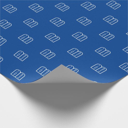 Modern blauw-wit Joods Tora patroon Cadeaupapier (Hoek)