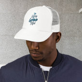 Modern Blauw Wit Leven de Grace Life Baseball Trucker Pet