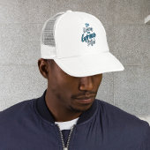 Modern Blauw Wit Leven de Grace Life Baseball Trucker Pet