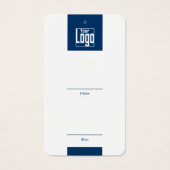 Modern Blauw Wit Logo QR Code Kledingstuk Prijs La Visitekaartje (Voorkant)