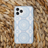 Modern blauw wit mandala Case-Mate iPhone case