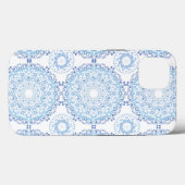 Modern blauw wit mandala Case-Mate iPhone case (Achterkant (horizontaal))