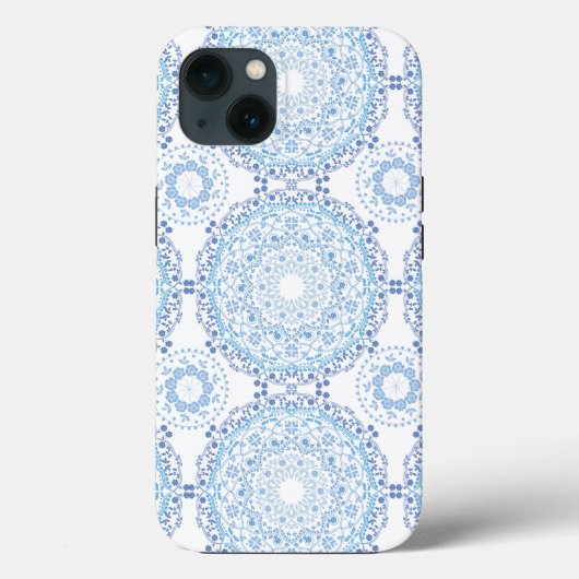 Modern blauw wit mandala Case-Mate iPhone case (Achterkant)