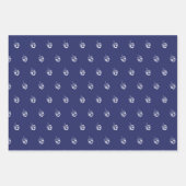 Modern blauw wit marine dreidel patronen Chanoeka Inpakpapier Vel (Voorkant 2)