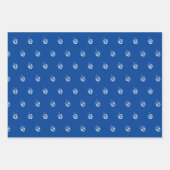 Modern blauw wit marine dreidel patronen Chanoeka Inpakpapier Vel (Voorkant)