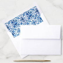 Modern blauw wit mediterraan Waterverf patroon