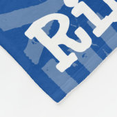Modern Blauw Wit Naam Herhalend Patroon Fleece Deken (Hoek)