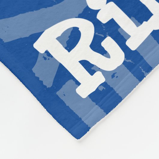 Modern Blauw Wit Naam Herhalend Patroon Fleece Deken (Hoek)