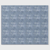 Modern Blauw Wit Plaid Kerstmis Vakantie GIFT Cadeaupapier (Vlak)