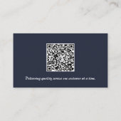 Modern Blauw Wit Professionele QR Code Eenvoudig Visitekaartje (Achterkant)