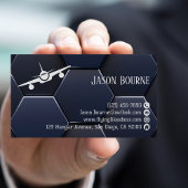 Modern Blauw Wit Professionele QR-code Visitekaartje