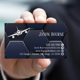 Modern Blauw Wit Professionele QR-code Visitekaartje