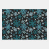 Modern blauw & wit Schattige pinguïn inpakpapier (Voorkant 2)