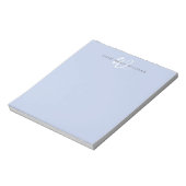 Modern Blauw Wit Schrifttype Monogram Notitieblok (Linkerzijde)