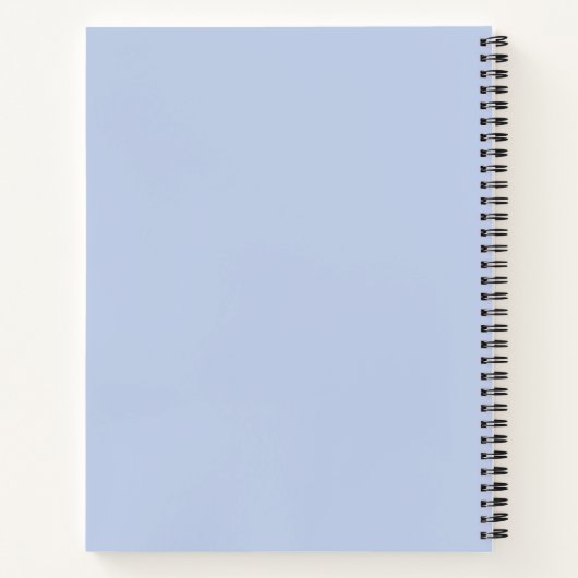 Modern Blauw Wit Script Monogram Notitieboek (Achterkant)
