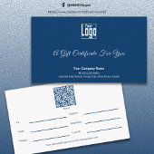 Modern Blauw Wit Small Business Gift Certificaat
