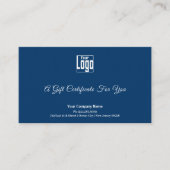 Modern Blauw Wit Small Business Gift Certificaat (Voorkant)