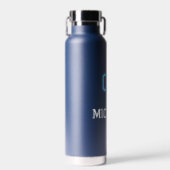 Modern Blauw Wit Speler Naam Jersey Nummer Sport Waterfles (Voorkant)