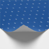 Modern blauw wit ster van David patroon elegant Cadeaupapier (Hoek)