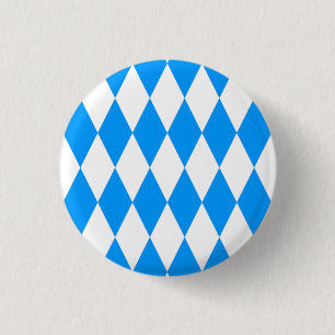 Modern Blauw Wit Vers patroon uit Beieren Ronde Button 3,2 Cm