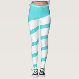 modern blauw wit werkstuk leggings