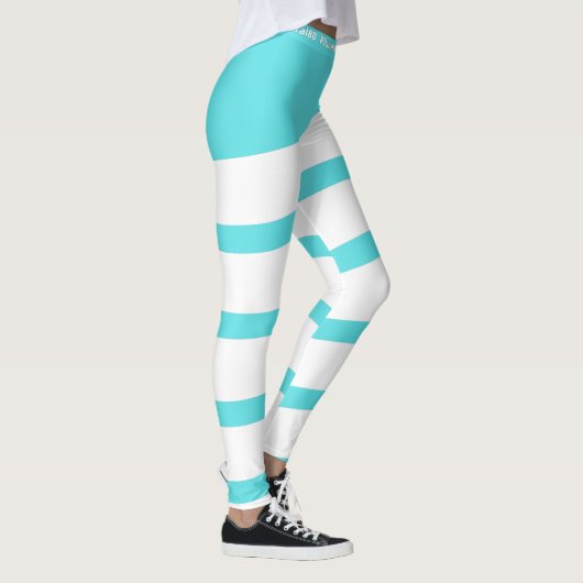 modern blauw wit werkstuk leggings (Rechts)